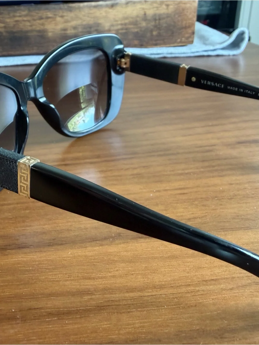 Versace Black Oversized Cat-Eye Sunglasses